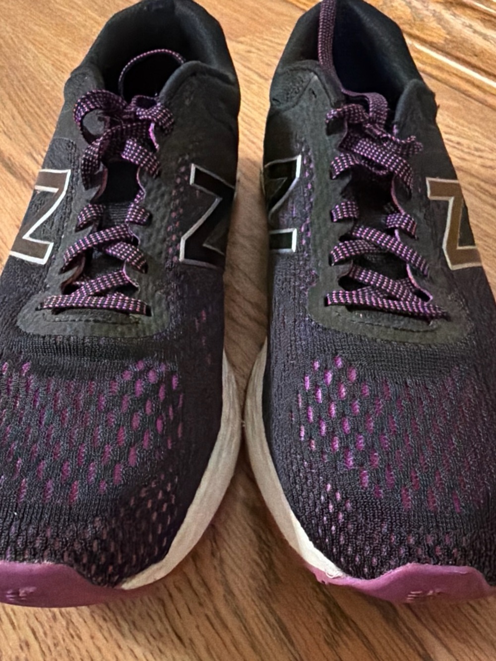 New Balance Women's Black and Purple Athletic Running Sneakers - Picture 2 of 3